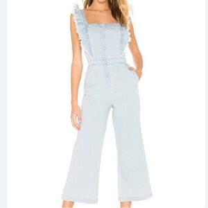 NWT Hayden light denim wide leg cropped jumpsuit large